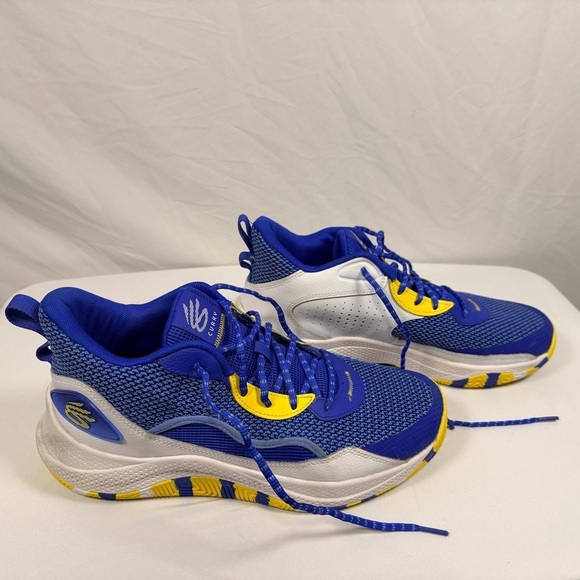 Under Armour Curry Men’s Basketball Athletic Shoe Size 11.5 Blue, Yellow & White main image 4